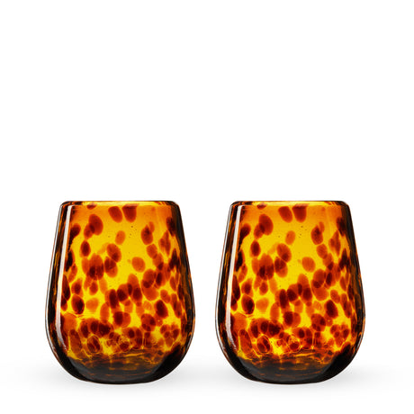 Tortuga recycled stemless wine glass set by twine living