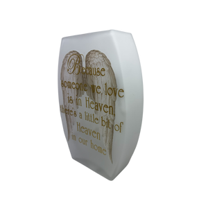 A Piece of Heaven is in our Home Lighted Vase - Gold Lettering