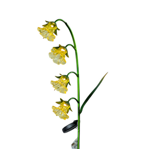 Solar Lighted Glass Flower 40" Stake -