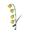 Solar Lighted Glass Flower 40" Stake -