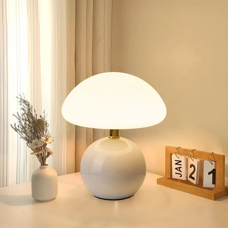 Mushroom Table Lamp French Cream Bauhaus Style Bedside Light