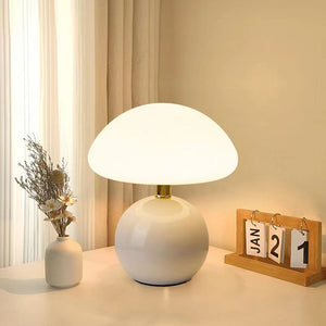 Mushroom Table Lamp French Cream Bauhaus Style Bedside Light