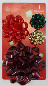Confetti Bow 4 Pack - Burg/Gold
