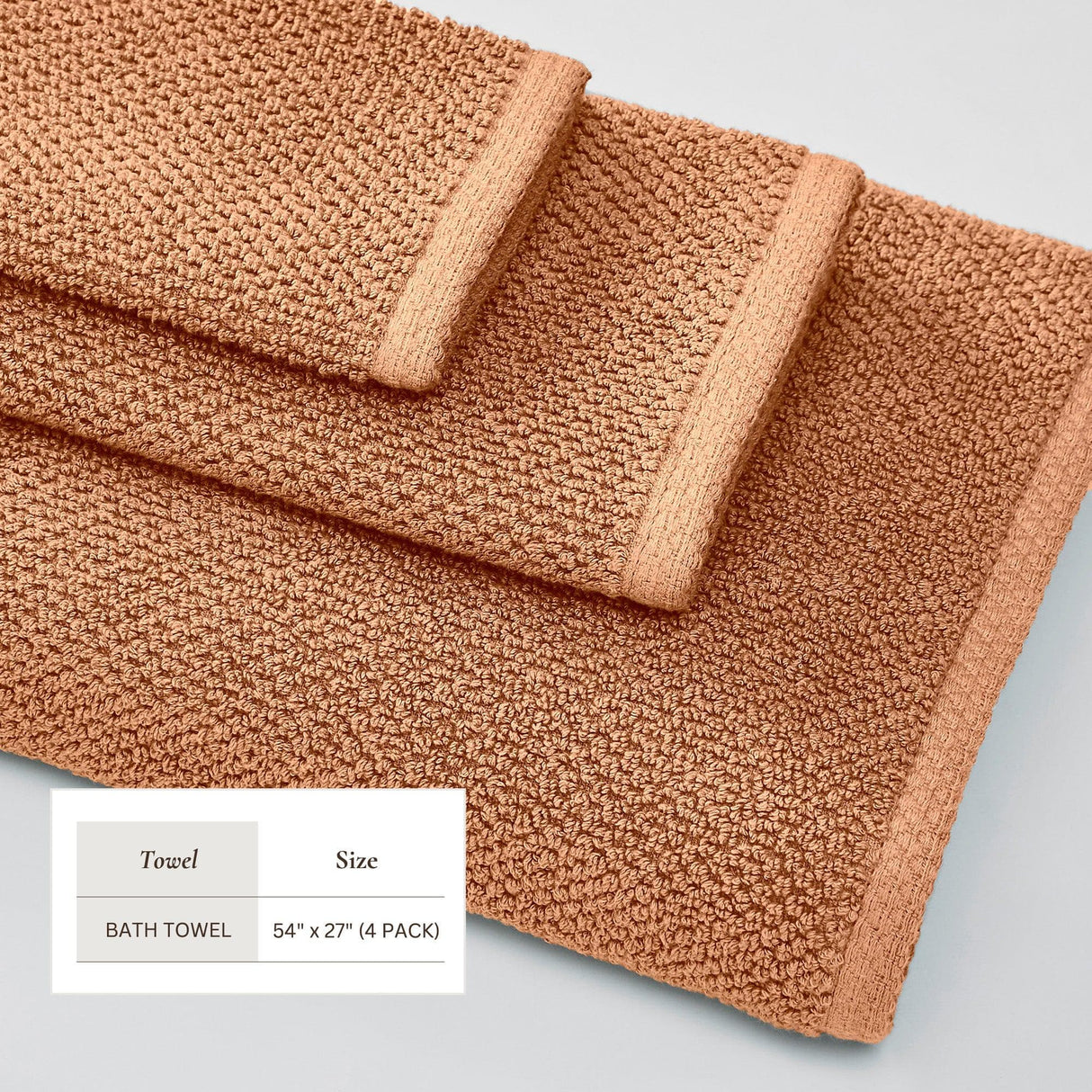 Cotton textured bath towel set - acacia collection