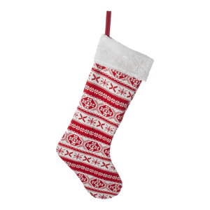 Red Nordic Snowflake Stocking