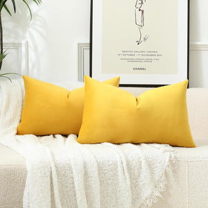 12"x20" luxury velvet lumbar support throw pillow 7 vibrant colors with 330g  insert included 1pc