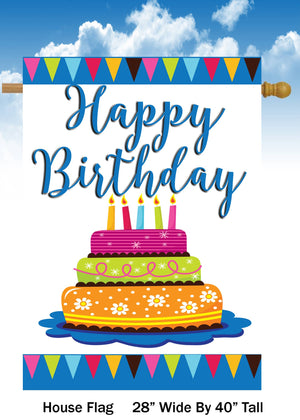 Birthday Cake House Flag