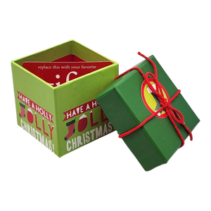 Gift Box Cube for Gift Cards - 3" x 3" -  Holly Jolly Christmas