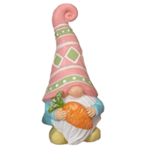 Easter Gnome Figurine - 6 Inch - Carrying a Carrot