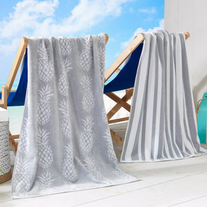 Cotton Velour Beach Towels 2-Pack - Maui Collection
