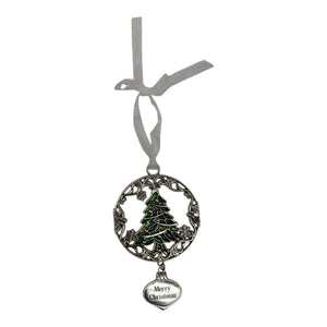 Merry Christmas Evergreen Tree - Colors of Christmas Ornament