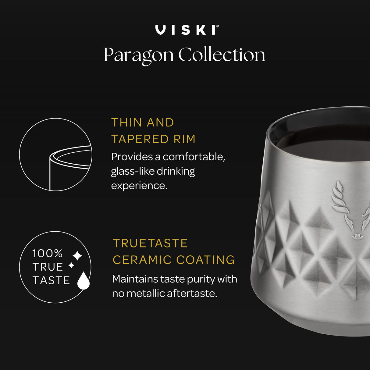 Paragon stainless steel whiskey taster in platinum viski®