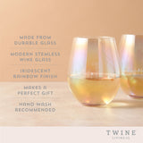 Luster stemless wine glass set by twine