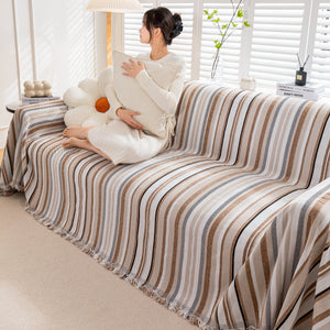 Modern Minimalist Sofa Throw Cover Cotton Knit Throws for Couch Scratch Proof Couch Cover