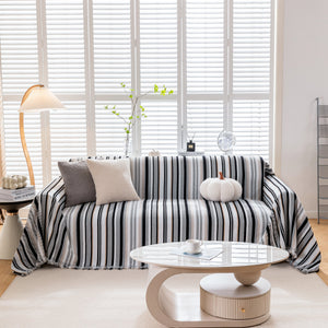 Modern Minimalist Sofa Throw Cover Cotton Knit Throws for Couch Scratch Proof Couch Cover