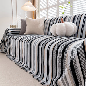 Modern Minimalist Sofa Throw Cover Cotton Knit Throws for Couch Scratch Proof Couch Cover