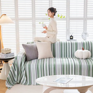 Modern Minimalist Sofa Throw Cover Cotton Knit Throws for Couch Scratch Proof Couch Cover