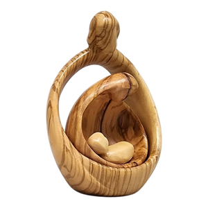 Nesting Style Holy Family Nesting Carved Nativity - Olive Wood - 4.5 Inch