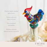 Rooster glass bottle stopper twine®