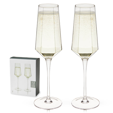 Seneca crystal champagne flutes viski®
