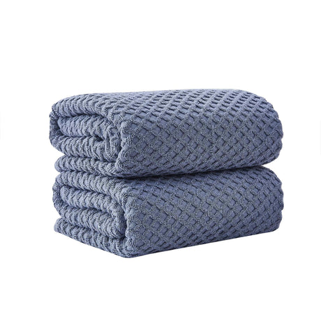 Cotton diamond waffle weave bath towel set - grayson collection