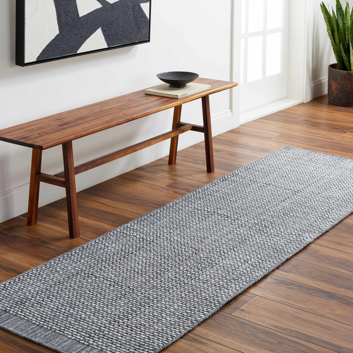 Hand Loomed Light Gray Area Rug - Clearance