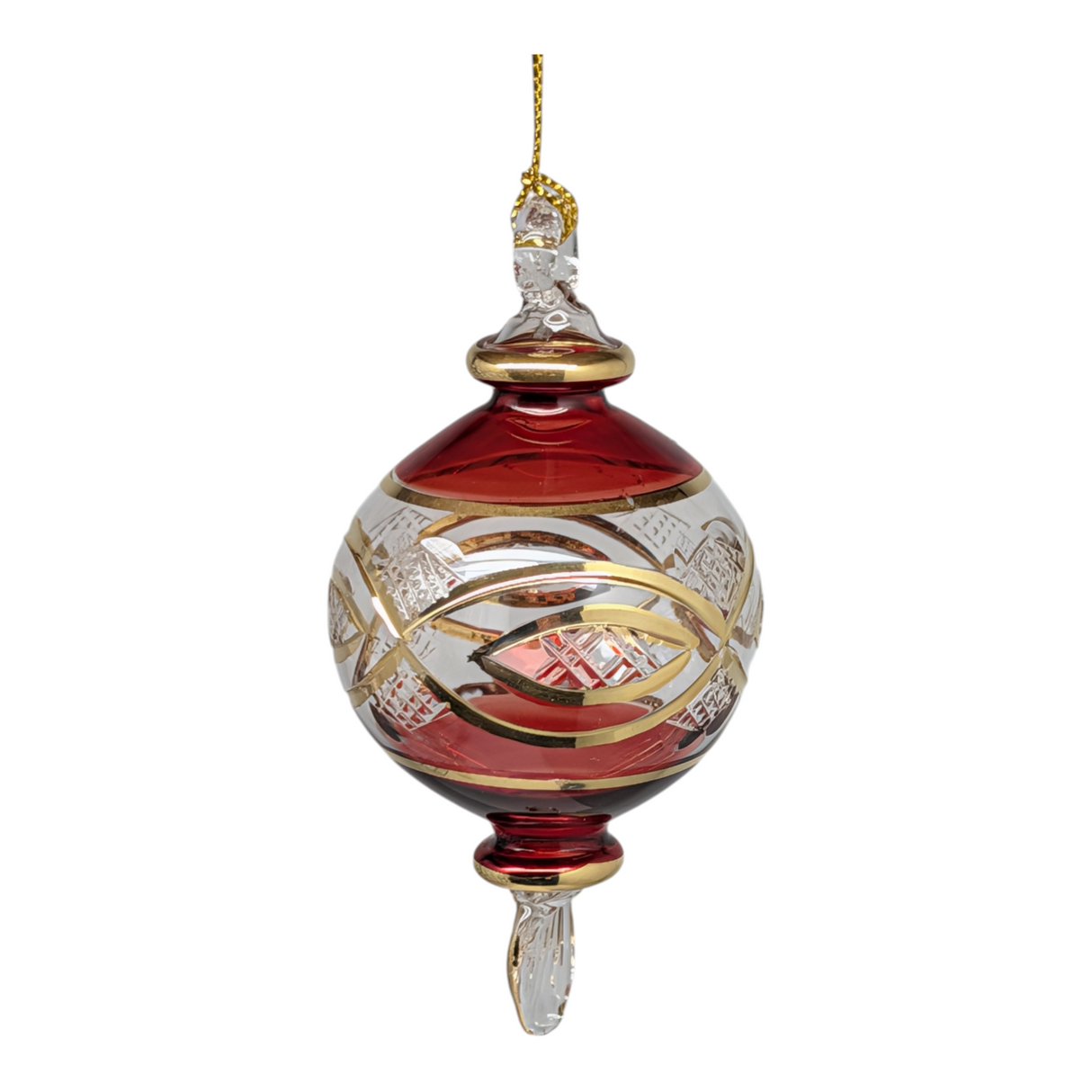Ruby and Gold: The Egyptian Cut Glass Globe Ornament