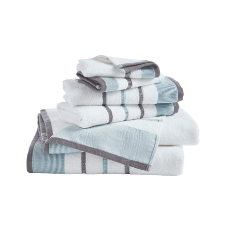 Decorative cotton stripe bath towel set - noelle collection