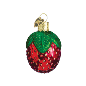 Sparkling Strawberry Glass Ornament