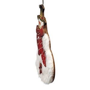 Fuzzy Wooden Snowman Ornament - 5 Inches