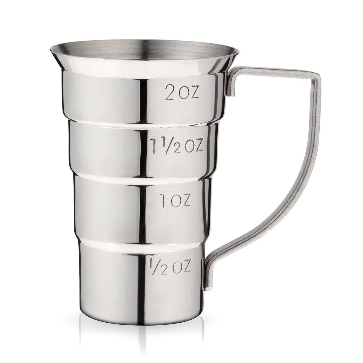 Harrison-stepped-jigger-in-silver-viski®-Cocktail-Shakers-&-Tools