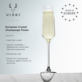 Reserve inez crystal flute glasses by viski (set of 4)