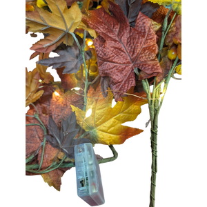 Lighted Harvest Leaf & Berry Garland - 72 Inches