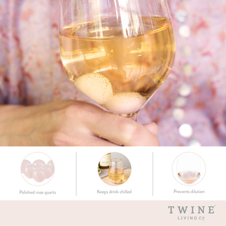 Rose quartz wine gems set of 6 by twine®