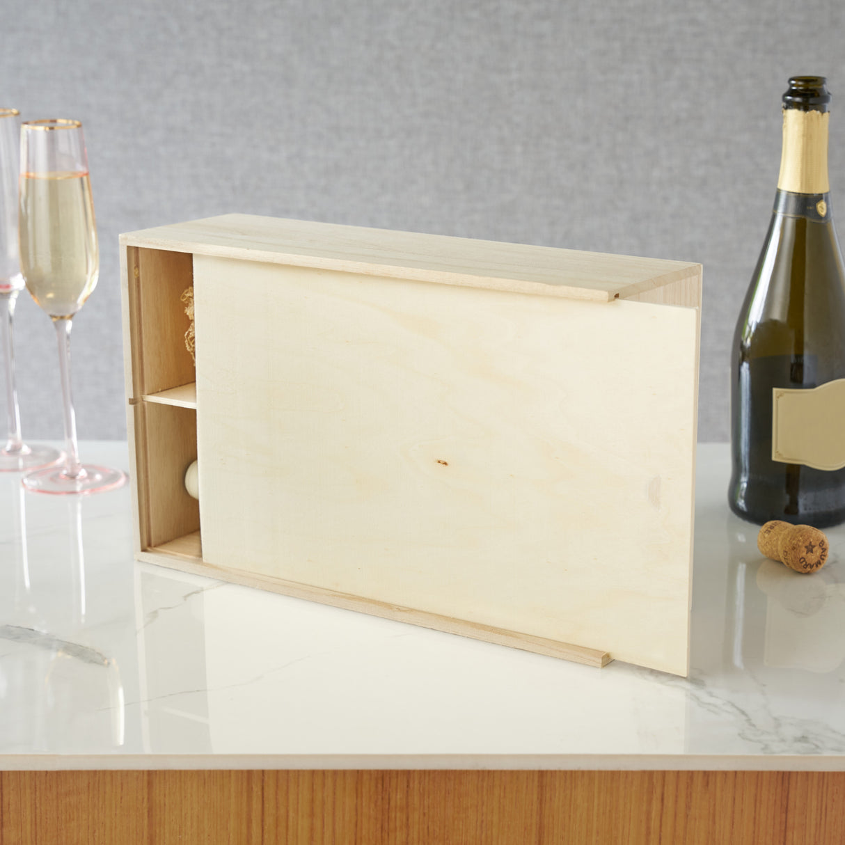 2-bottle paulownia wood wine box by twine®