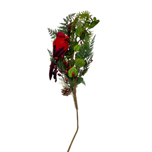 Cardinal Holiday Floral Stem