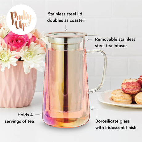 Annika™ glass teapot & infuser by pinky up