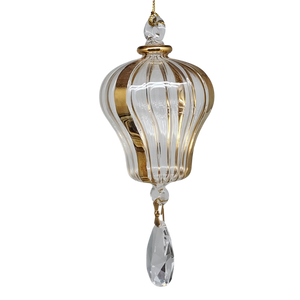 Blown Egyptian Glass Gold Hot Air Balloon
