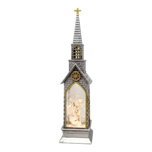 Lighted Church Waterglobe -  Angel