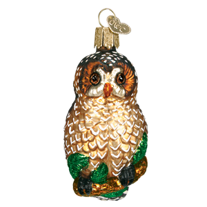Spotted  Owl Glass Ornament