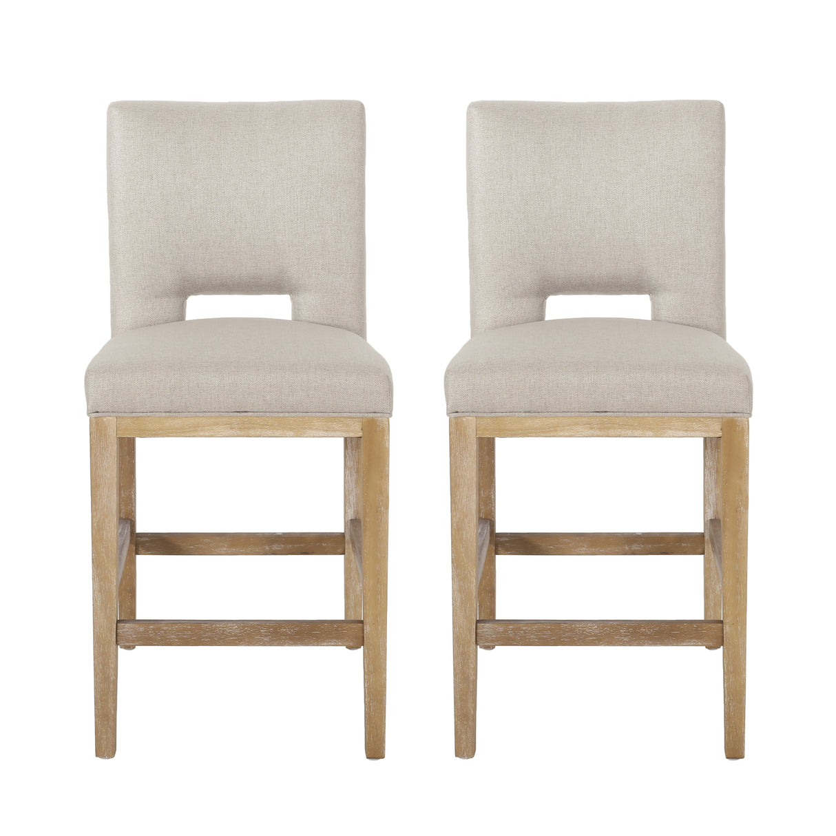 27 Inch Counter Stools, Set of 2, Fabric