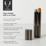 Warren: gunmetal cigar holder and flask (viski)