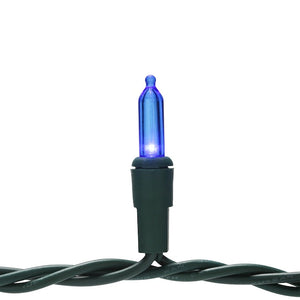 Blue LED String Lights - 100 Light - Green Wire