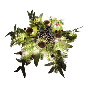 Lighted Candle Wreath - 18 Inch