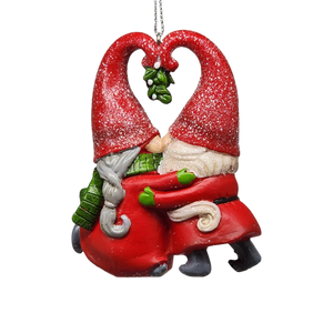 Gnomes under the Mistletoe Ornament