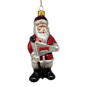 NC State Santa Claus Glass Ornament