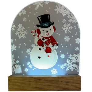LED Snowman Acrylic Shelf Sitter