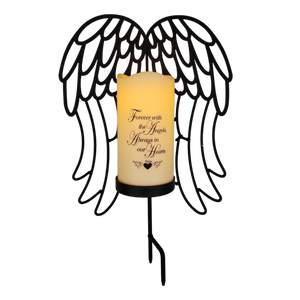 Angel Wings Memorial Yard Stake LED Candle