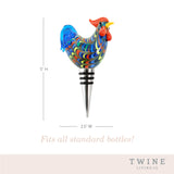 Rooster glass bottle stopper twine®