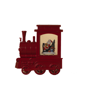 Lighted Spinning Water Globe Train - Santa